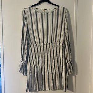 Black and white striped dress